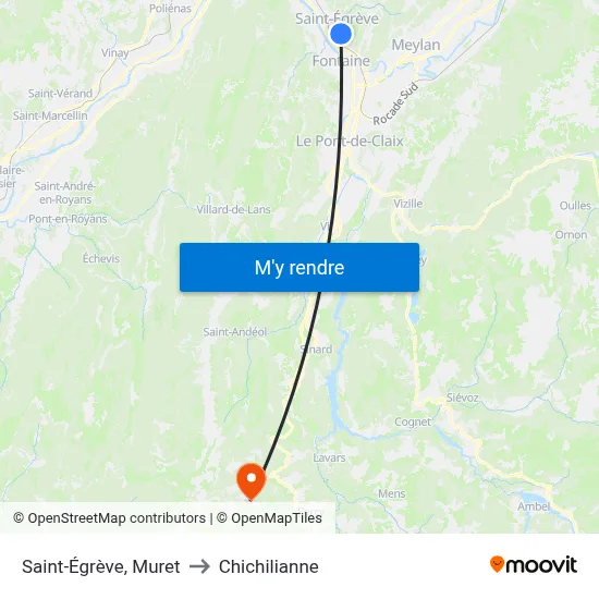 Saint-Égrève, Muret to Chichilianne map