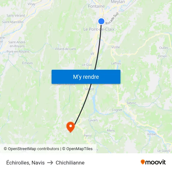 Échirolles, Navis to Chichilianne map