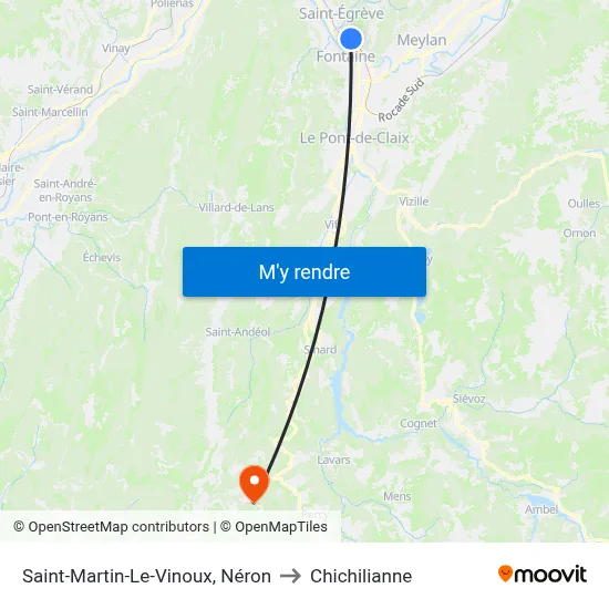 Saint-Martin-Le-Vinoux, Néron to Chichilianne map