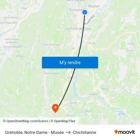 Grenoble, Notre-Dame - Musée to Chichilianne map