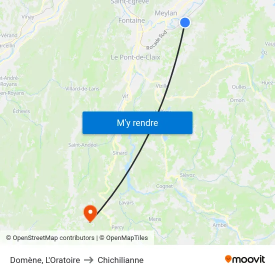 Domène, L'Oratoire to Chichilianne map