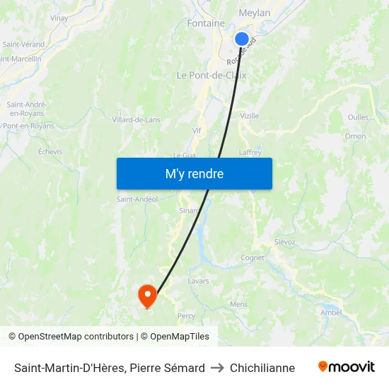 Saint-Martin-D'Hères, Pierre Sémard to Chichilianne map