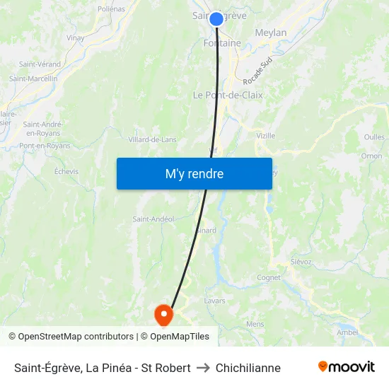 Saint-Égrève, La Pinéa - St Robert to Chichilianne map
