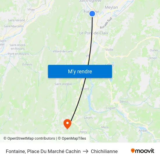 Fontaine, Place Du Marché Cachin to Chichilianne map