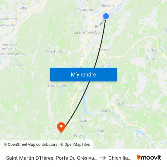 Saint-Martin-D'Hères, Porte Du Grésivaudan to Chichilianne map