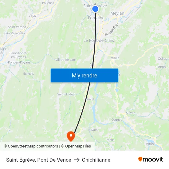 Saint-Égrève, Pont De Vence to Chichilianne map