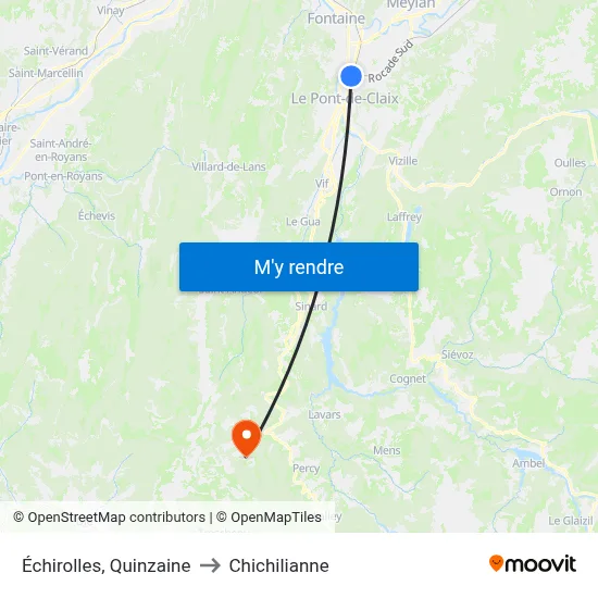 Échirolles, Quinzaine to Chichilianne map