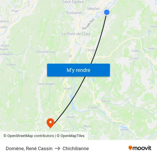 Domène, René Cassin to Chichilianne map