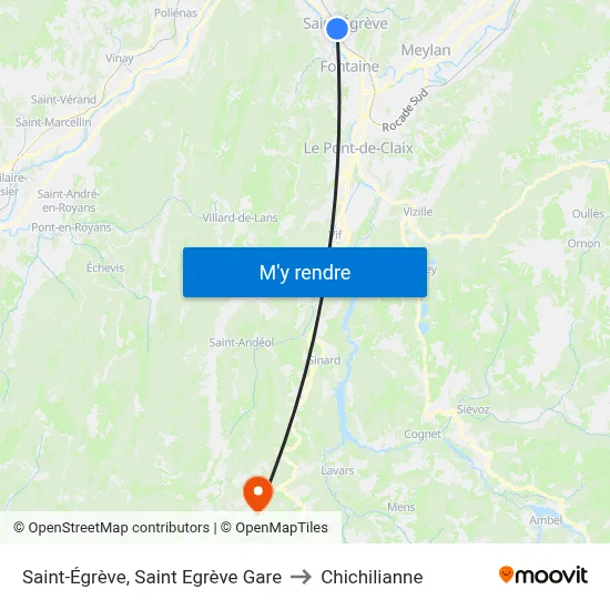 Saint-Égrève, Saint Egrève Gare to Chichilianne map