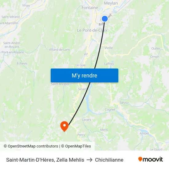 Saint-Martin-D'Hères, Zella Mehlis to Chichilianne map