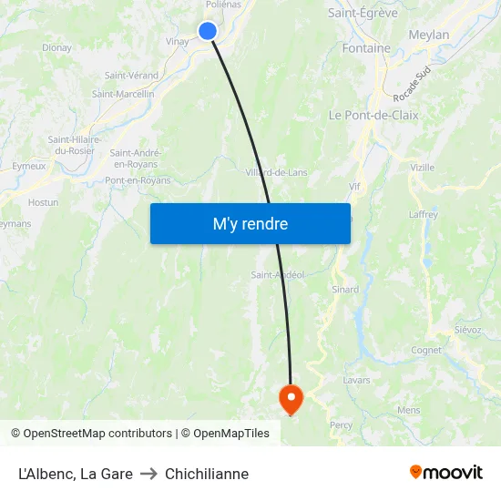 L'Albenc, La Gare to Chichilianne map