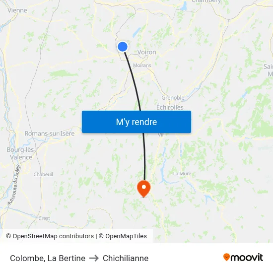 Colombe, La Bertine to Chichilianne map