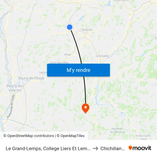 Le Grand-Lemps, College Liers Et Lemps to Chichilianne map