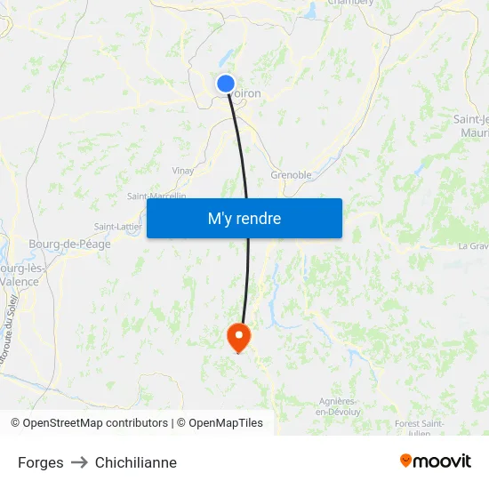 Forges to Chichilianne map