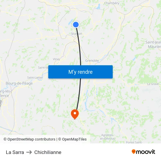 La Sarra to Chichilianne map