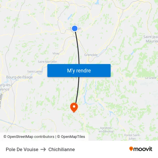 Pole De Vouise to Chichilianne map