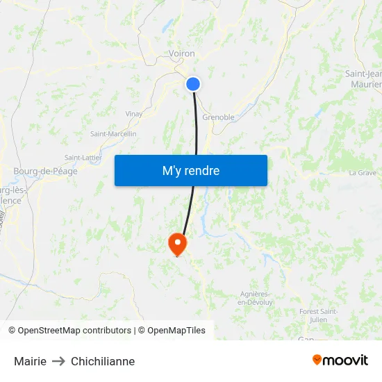 Mairie to Chichilianne map