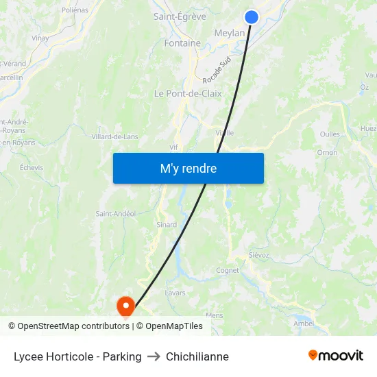 Lycee Horticole - Parking to Chichilianne map