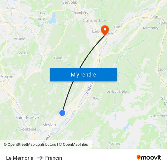 Le Memorial to Francin map