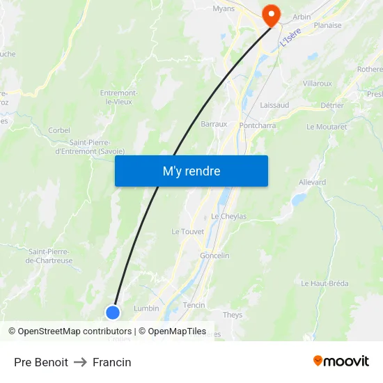 Pre Benoit to Francin map