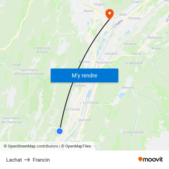 Lachat to Francin map