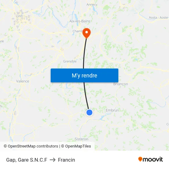 Gap, Gare S.N.C.F to Francin map