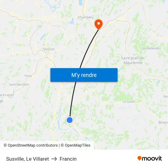 Susville, Le Villaret to Francin map