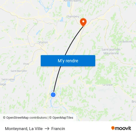 Monteynard, La Ville to Francin map