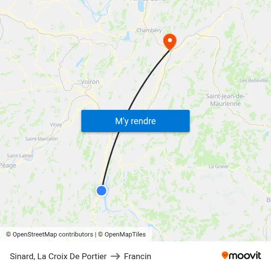 Sinard, La Croix De Portier to Francin map