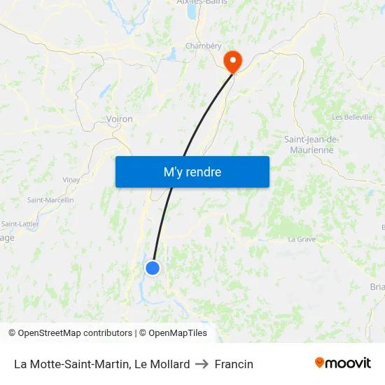 La Motte-Saint-Martin, Le Mollard to Francin map