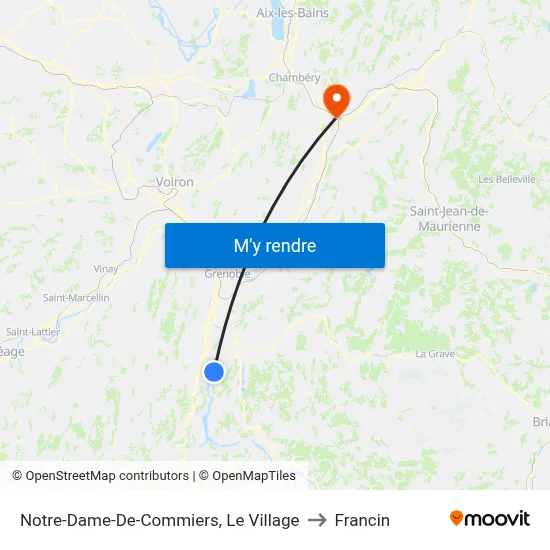 Notre-Dame-De-Commiers, Le Village to Francin map