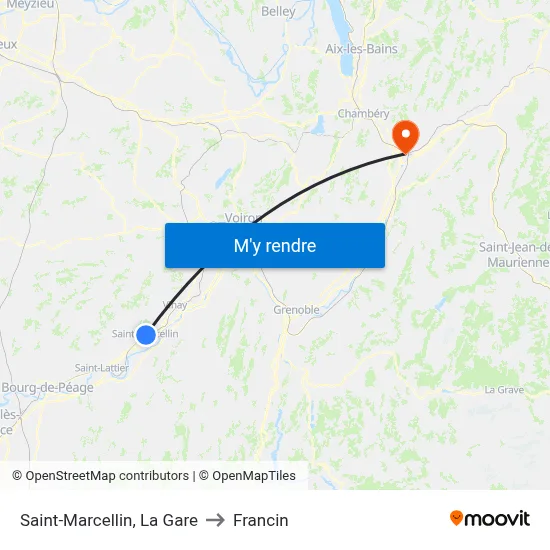 Saint-Marcellin, La Gare to Francin map