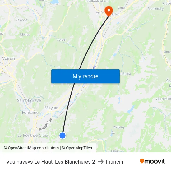 Vaulnaveys-Le-Haut, Les Blancheres 2 to Francin map
