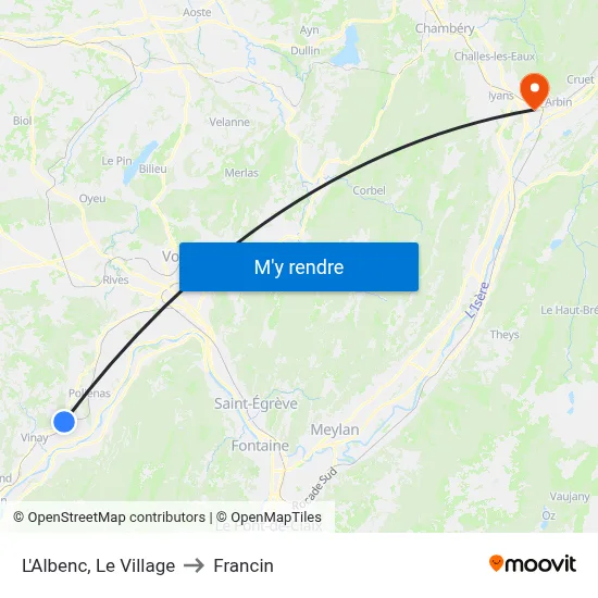 L'Albenc, Le Village to Francin map