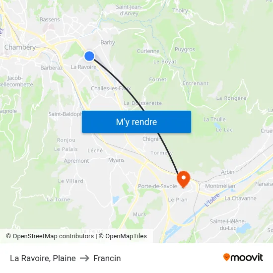 La Ravoire, Plaine to Francin map