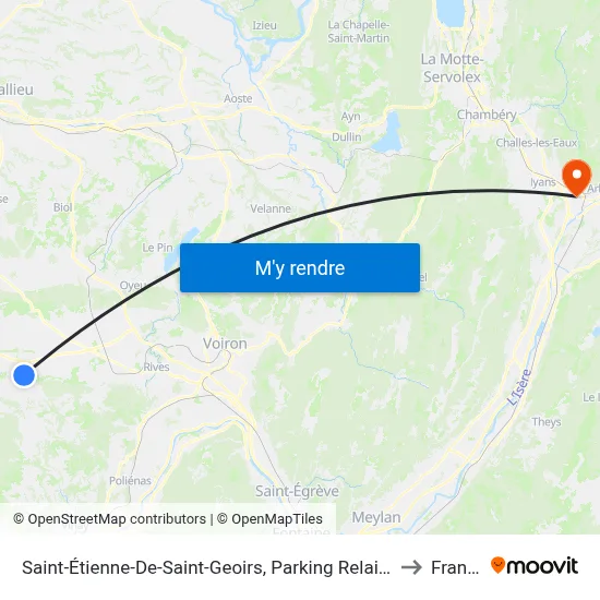 Saint-Étienne-De-Saint-Geoirs, Parking Relais Mandrin to Francin map