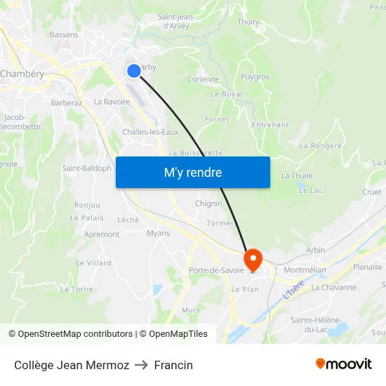 Collège Jean Mermoz to Francin map