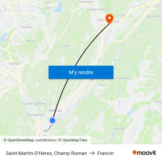 Saint-Martin-D'Hères, Champ Roman to Francin map