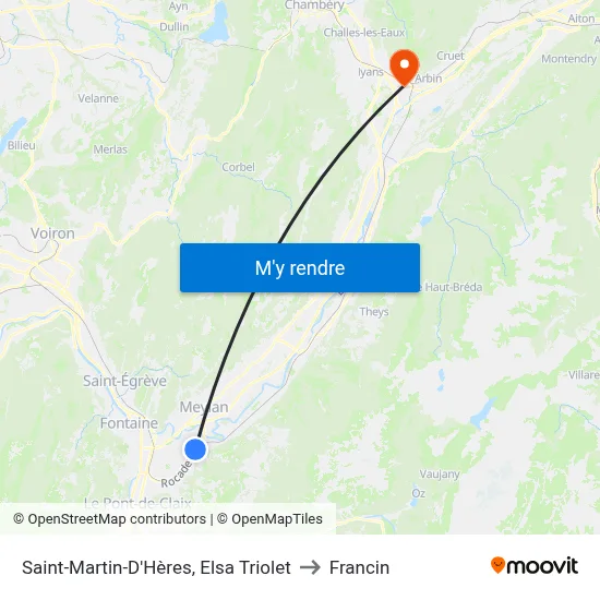 Saint-Martin-D'Hères, Elsa Triolet to Francin map