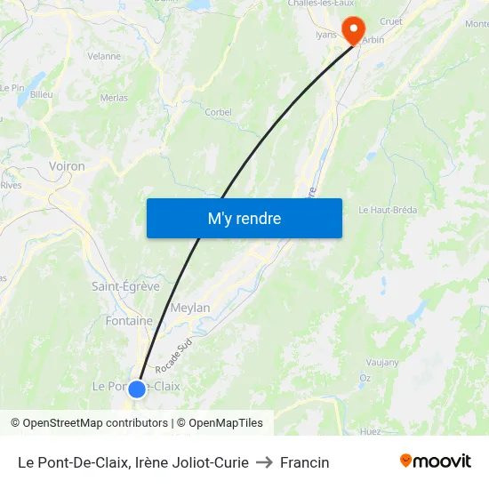 Le Pont-De-Claix, Irène Joliot-Curie to Francin map