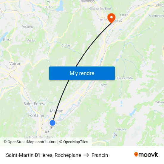 Saint-Martin-D'Hères, Rocheplane to Francin map