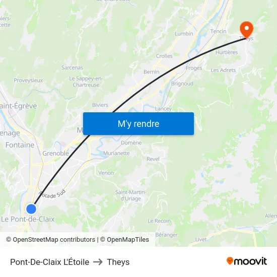 Pont-De-Claix L'Étoile to Theys map