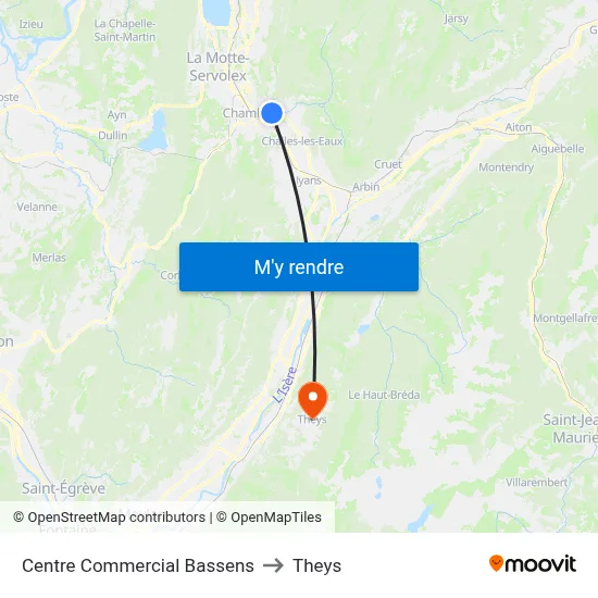 Centre Commercial Bassens to Theys map