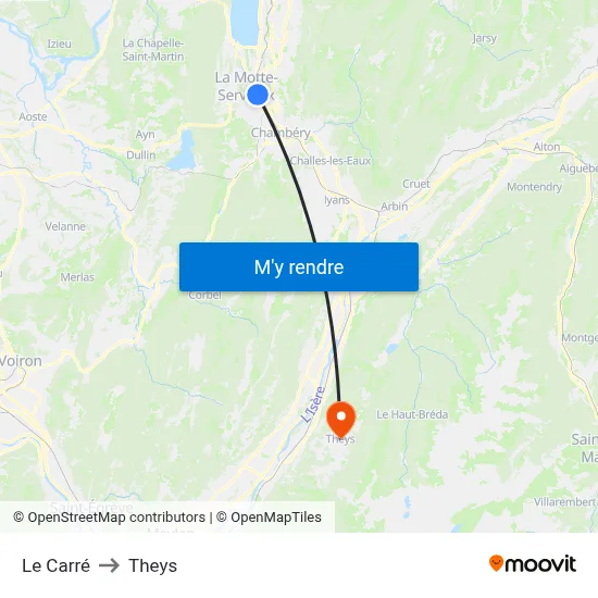 Le Carré to Theys map