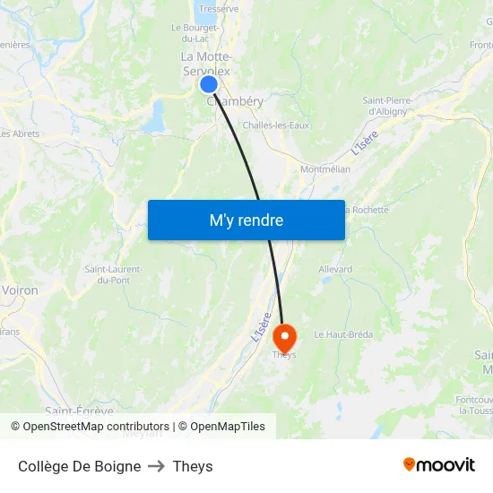 Collège De Boigne to Theys map
