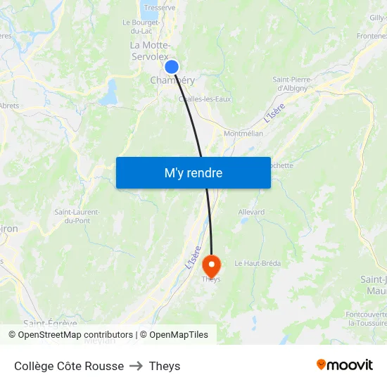 Collège Côte Rousse to Theys map