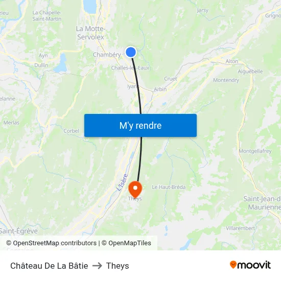 Château De La Bâtie to Theys map