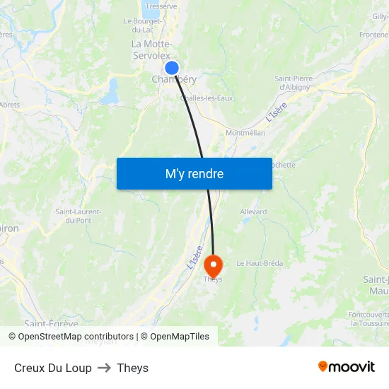 Creux Du Loup to Theys map