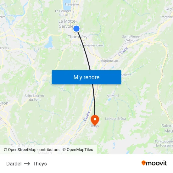 Dardel to Theys map