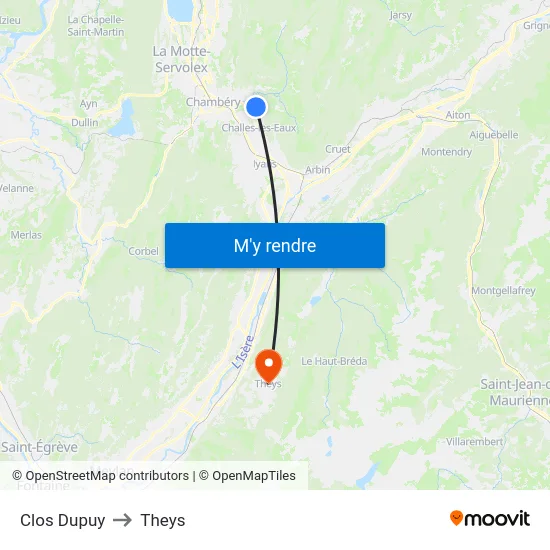 Clos Dupuy to Theys map